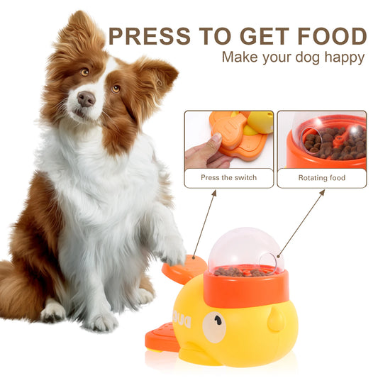 Yellow Duck Shaped Interactive Dog Treat Dispenser Durable Plastic Training Toy Puzzle Slow Feeder Dog Entertainment Toy