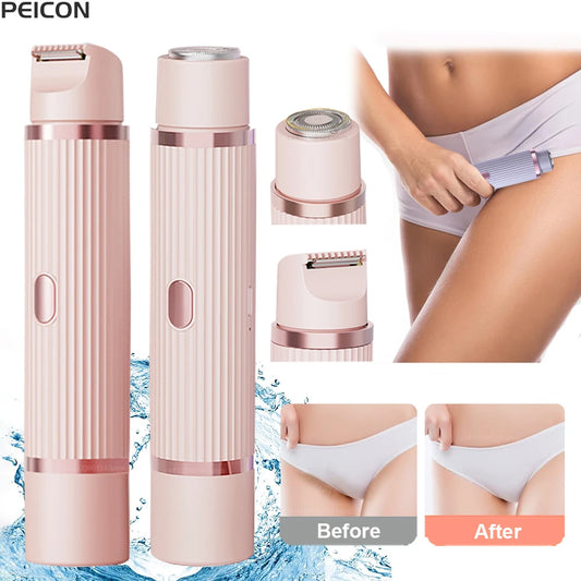 Electric Razor for Women Rechargeable Bikini Trimmer Body Epilator Shaver for Private Area Underarm Legs and Facial Hair Removal