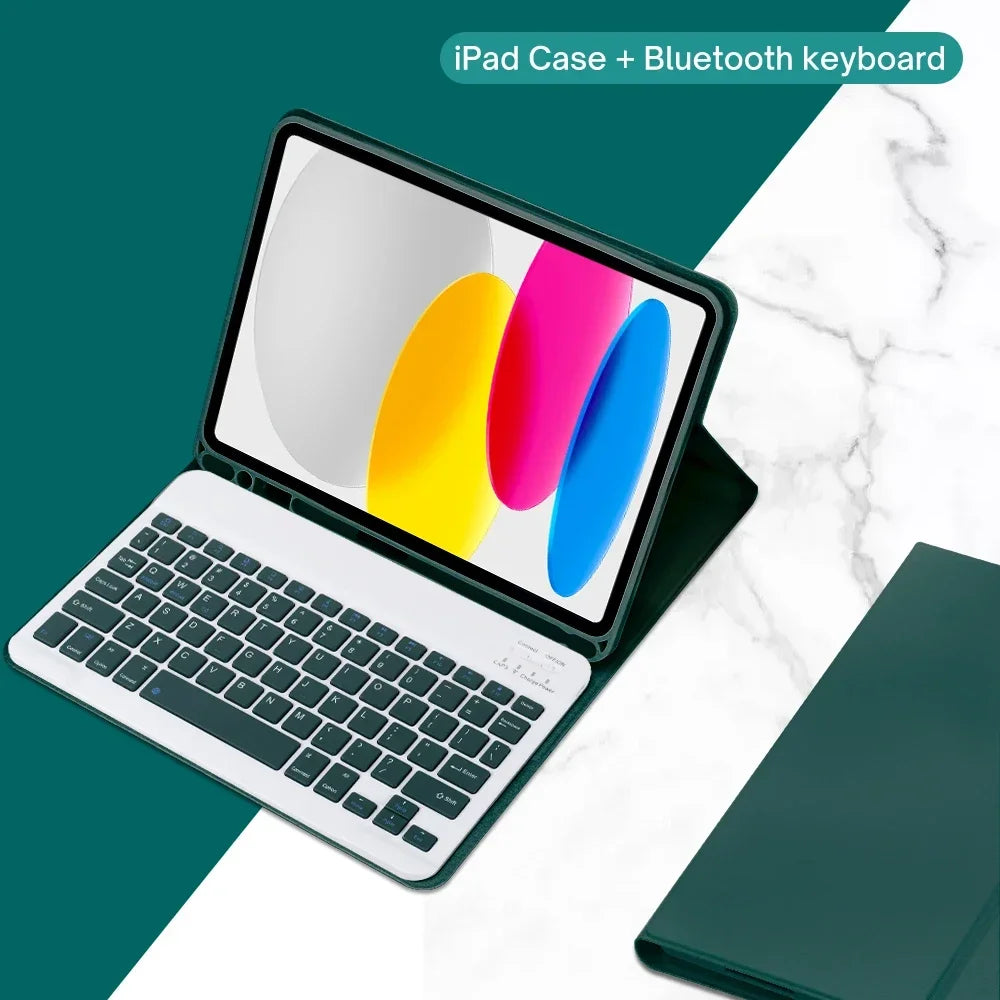 For iPad 10th Generation 2022 10.9 Inch Case with Detachable Wireless Bluetooth Keyboard and Tablet Cover