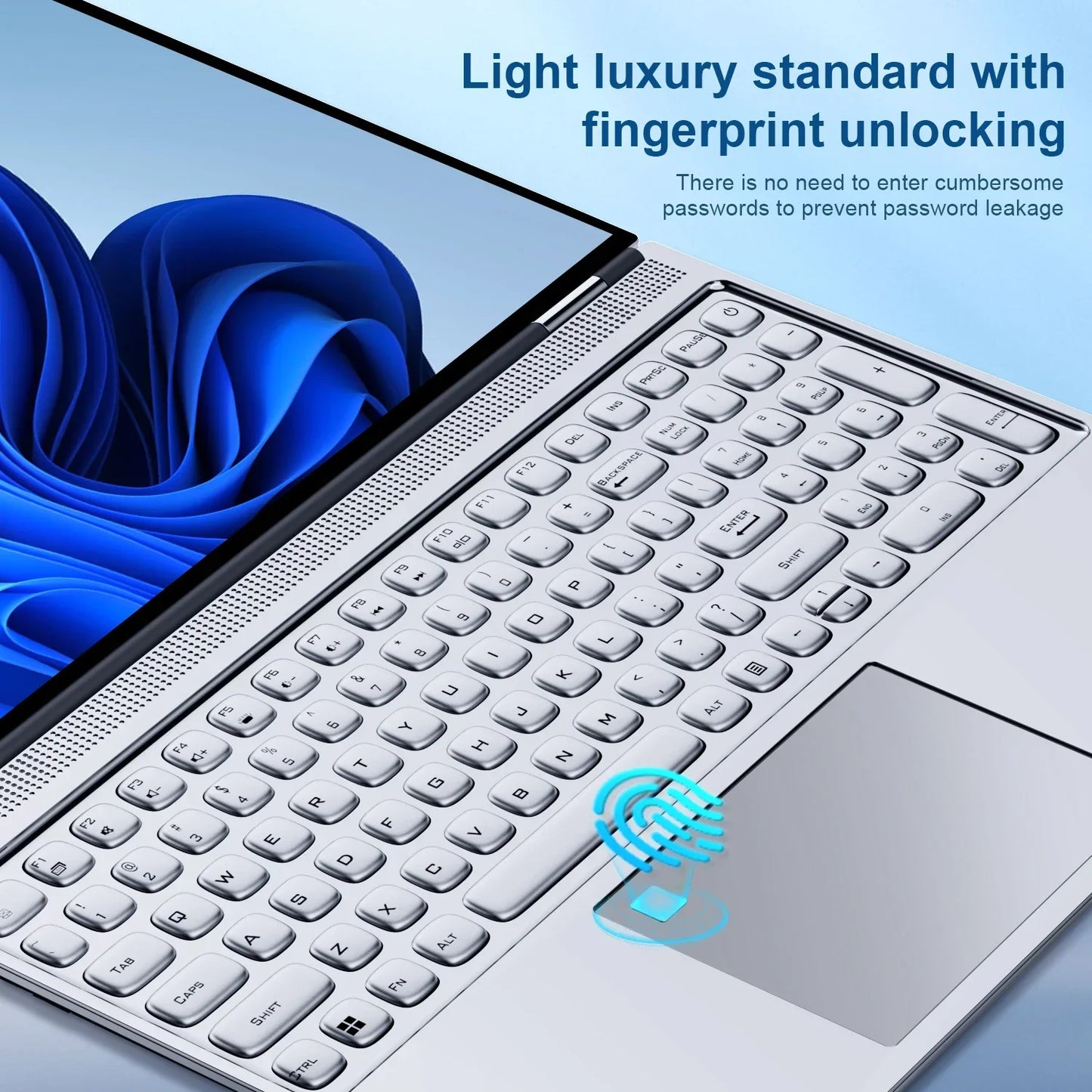 16 Inch Gaming Laptop Intel Celeron N95 4K HD 120Hz 32GB RAM 2TB SSD Windows 11 Fingerprint Unlock High Performance Office and Gaming PC
