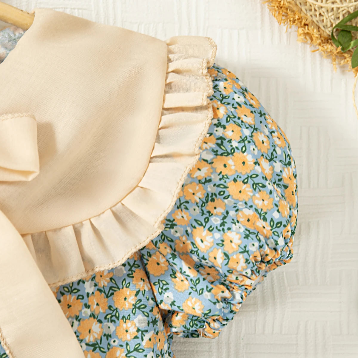 Baby Girl Summer Floral Bow Short Sleeve Dresses Cute Cotton Clothing for Girls 1-3 Years