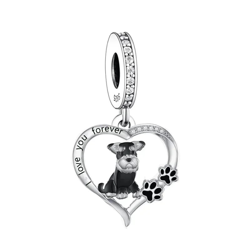 Huoonew Fit Original Pan Charm Bracelet 925 Silver I Love You Forever Yorkshire Dog Bead DIY Memorial Berloque