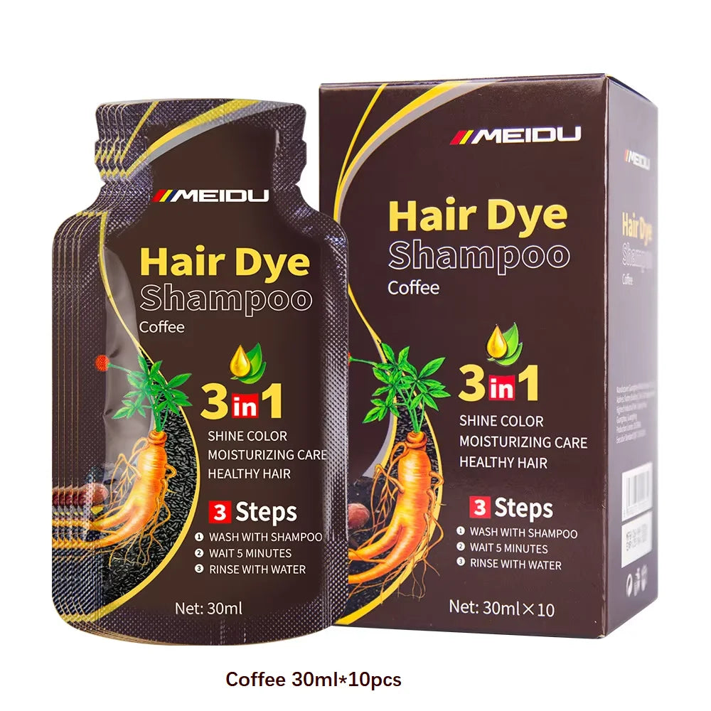30ml 500ml 3-in-1 Quick Hair Dye Shampoo Natural Black Herbal Hair Dye Moisturizing Mild Hair Dye Conditioner Hair Care Products