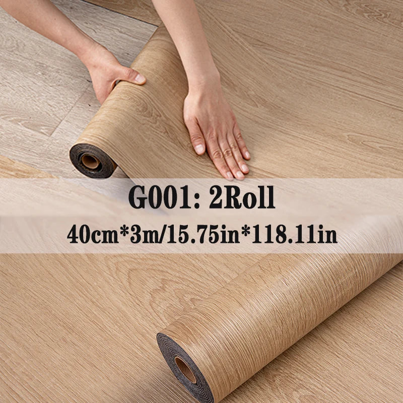 Peel and Stick Floor Tile，2 Roll Vinyl Flooring Roll 15.75"x 118.11"/25.8Sq.Ft Wood Grain Peel Stick Floor Tiles