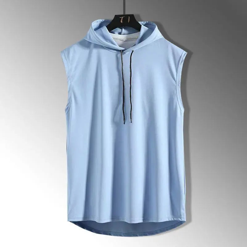 Solid Color 2023 Brand New Men's Tank Tops Vest Sleeveless Tees for Male Hooded Man Vests Tops Hip Hop Men Tank Top T Shirt