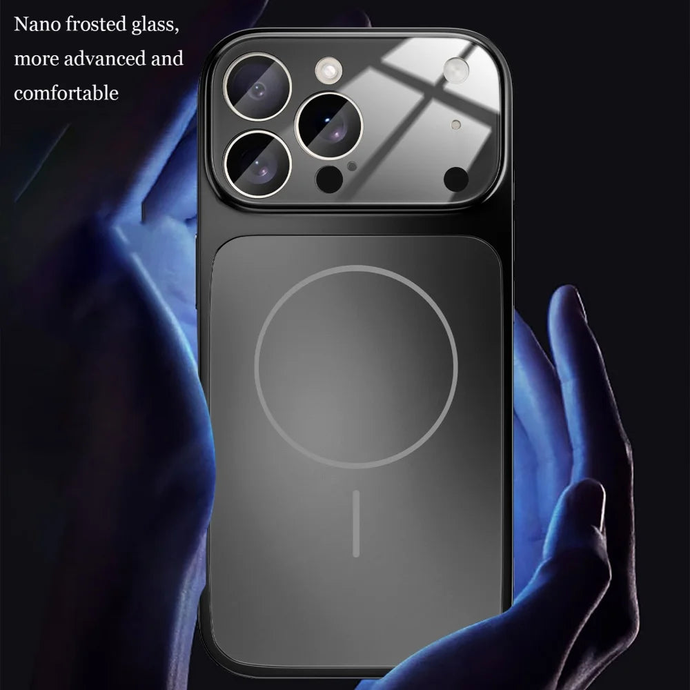 Original Glass Nano Scrub Case for iPhone 17 to 14 Pro Max with Wireless Charging