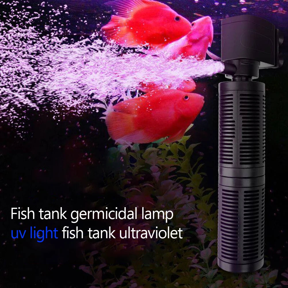 3 in 1 Silent Aeration Water Purifier Internal Pump Submersible Aquarium Oxygen Filter Fish Tank Submersible Water Purifier