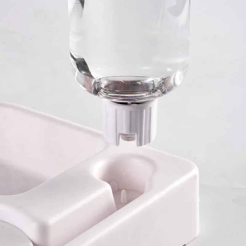 Corner Space Saving Auto Pet Feeder and Water Bowl 500g Adjustable Food Dispenser with Anti Spill Tray for Dogs and Cats Multiple Pets