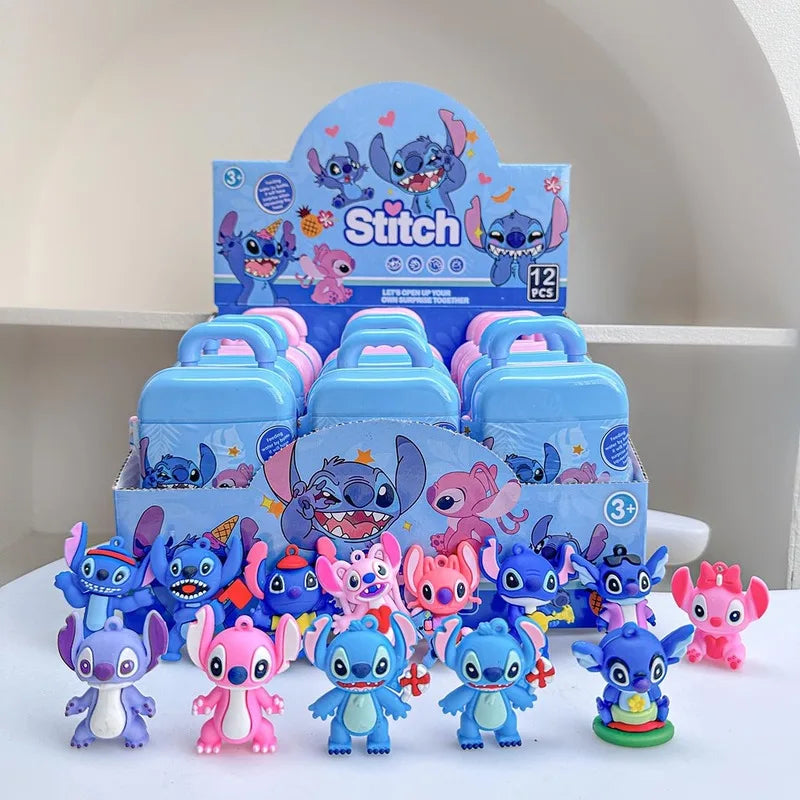New Stitch Blind Box Suitcase Design Cute Cartoon Doll Toy Desktop Ornament Lilo and Stitch Kawaii Fashion Room Decor Kids Gift