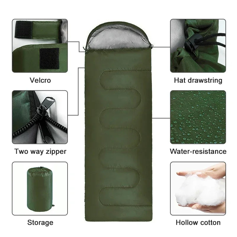 Camping Sleeping Bag Ultralight Waterproof 4 Season Warm Envelope Backpacking Sleeping Bags for Outdoor Travel and Hiking