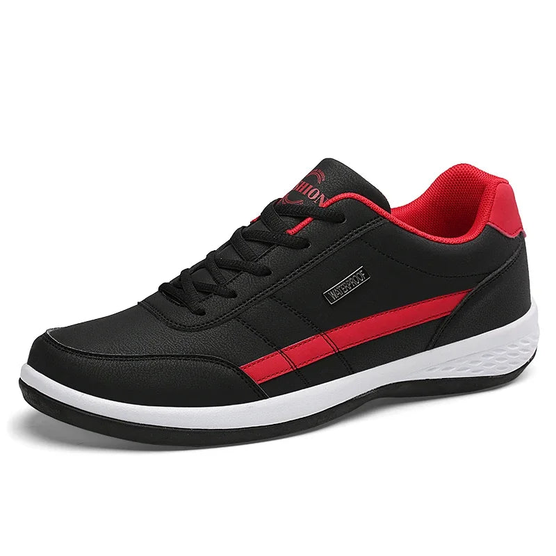 MaeDef Men's Waterproof Leather Sneakers Comfortable Lace Up Casual Footwear Vulcanized Shoes