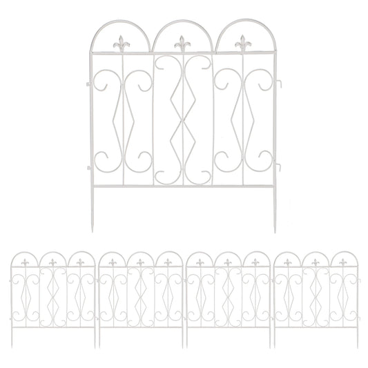 5 Piece Decorative Garden Fence Outdoor Coated Garden Border Edging Landscape Wire Fencing Picket Animal Barrier Fence