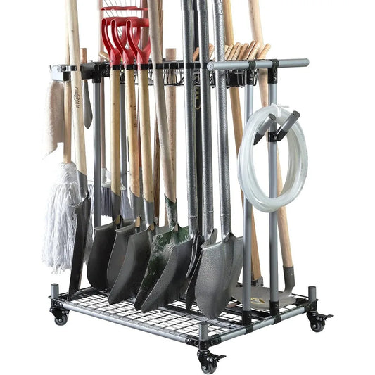 Heavy Duty Garden Tool Organizer Garage Storage Holder Large Long Farming Tools Lawn Tool Metal Rack Shovel Rake Organizer