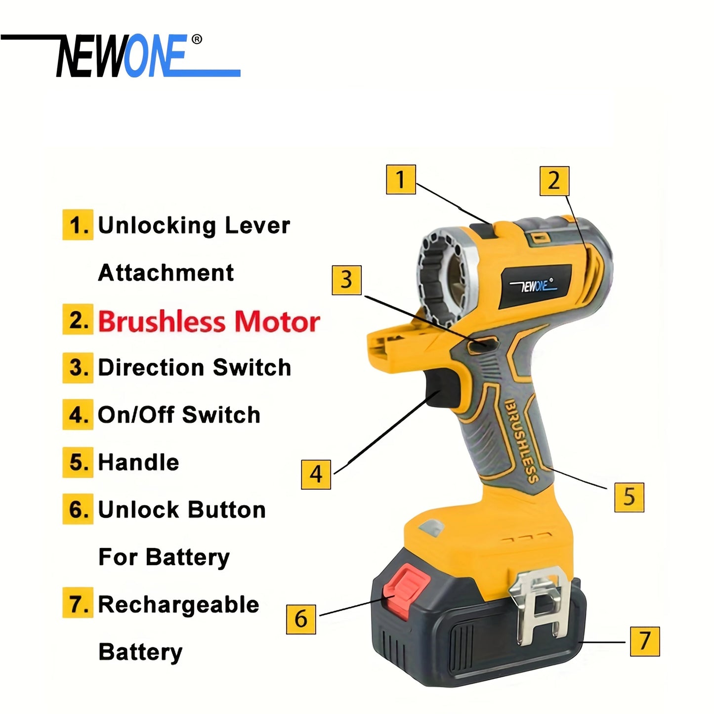 Brushless multifunctional 5-in-1 power tool combination set, a variety of accessories combination is very practical a good gift