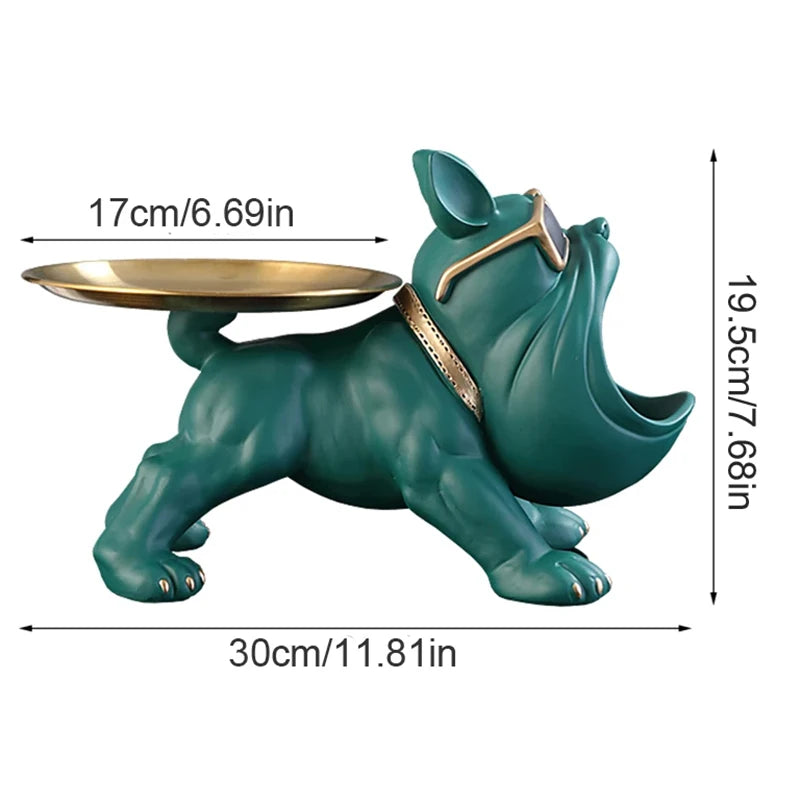 30cm Bulldog Figurine Dog Statue Storage Box Resin Craft Art Sculpture Home Decor Puppy Ornament