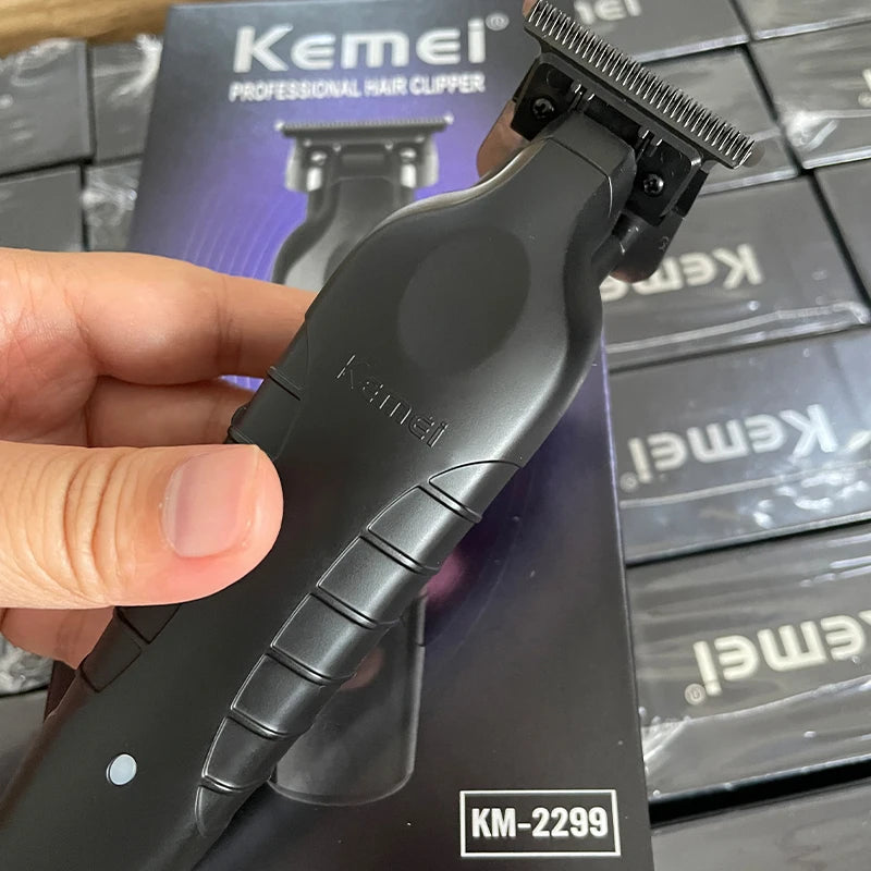 Kemei 2299 Cordless Hair Trimmer Zero Gapped Carving Clipper Professional Electric Hair Cutting Machine