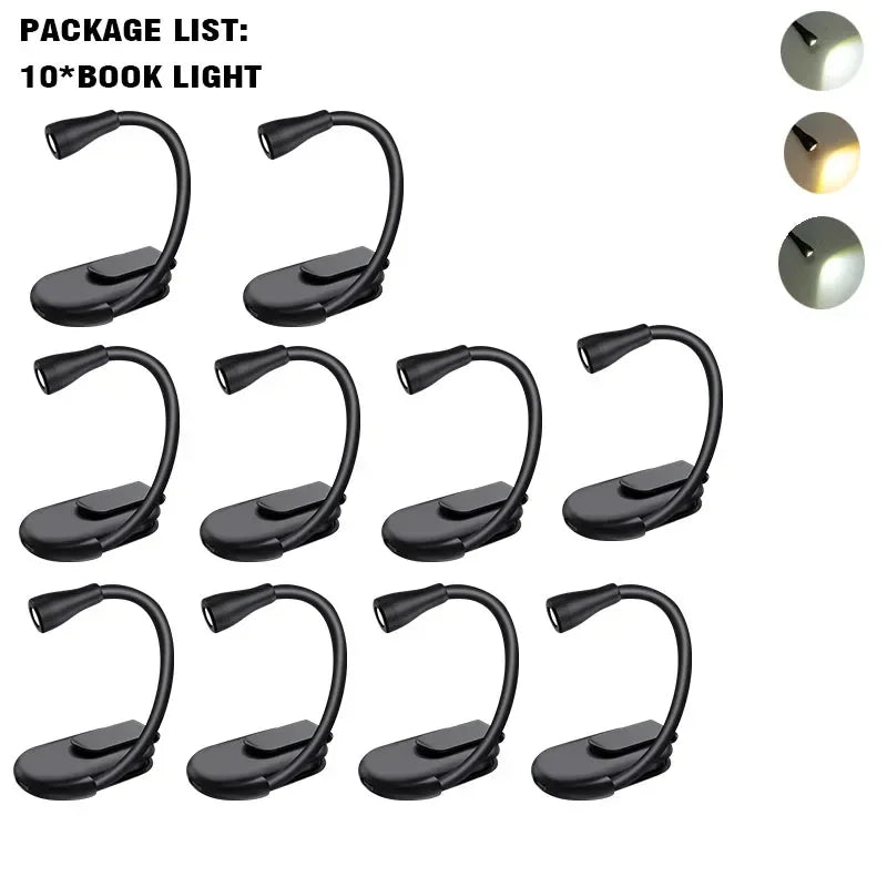 Mini Book Light Portable Clip Night Light USB Charging LED Dimmable Eye Protect Camping Clip 360 Degree Flip Book Lamp