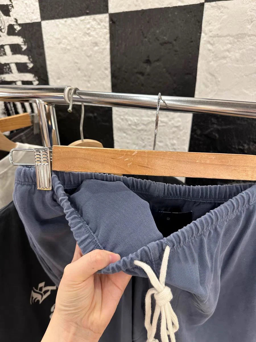 Solid Drawstring Straight Sweatpants for Women High Waist Autumn Casual Cotton Trousers