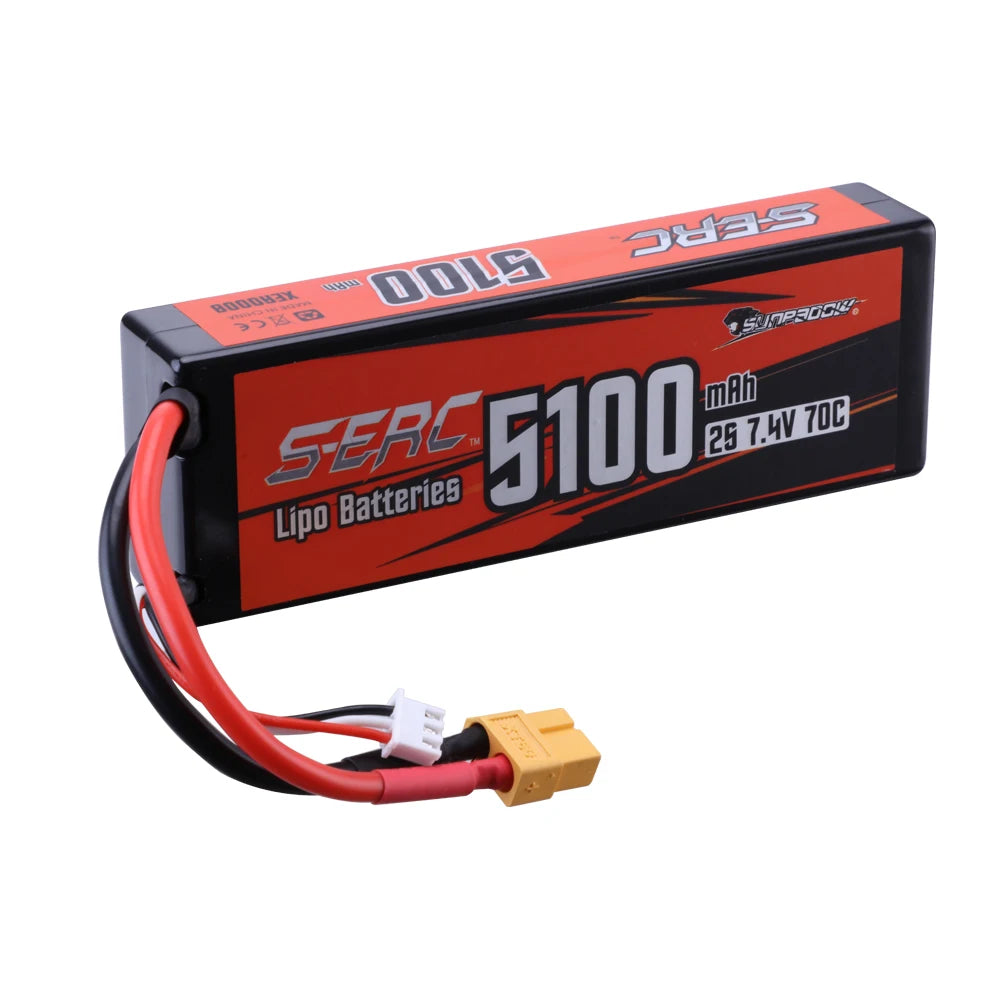 Sunpadow LiPo Battery 5100mAh 70C Hard Case XT60 Plug