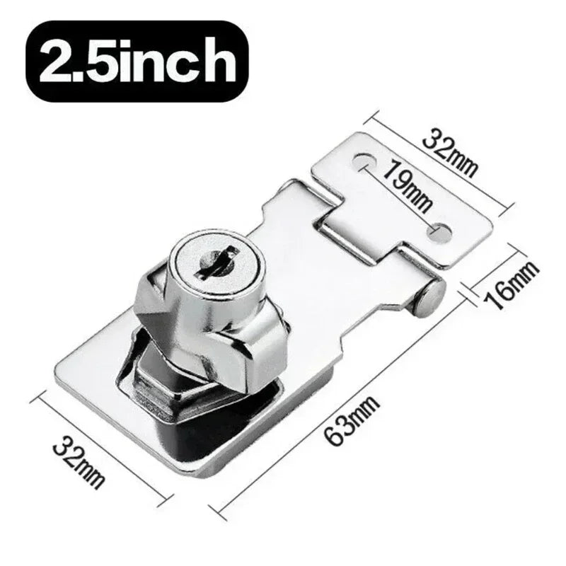 Garage Lock Office Cabinet Security Lock Hardware Locking Hasp Heavy Duty Locking Hasp Staple With Keys Padlock Cupboard Shed