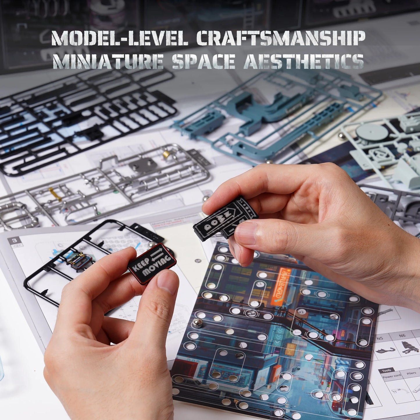 Robotime Rokr The Last City -Futuristic Marble Run Cyberpunk Gift for Men 3D Puzzle Model Gaming Decoration Automatic