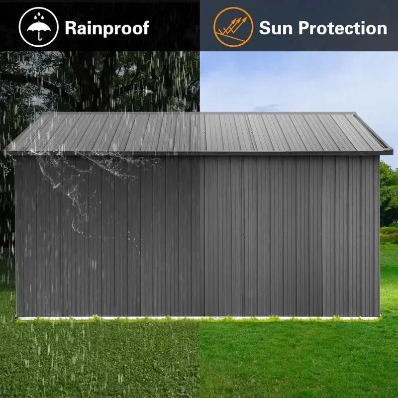 RPD4-UCGO Extra Large 10ftx12ft.Outdoor Sheds Window.Tiny House.Metal Storage Shed with Design of Lockable Doors.U