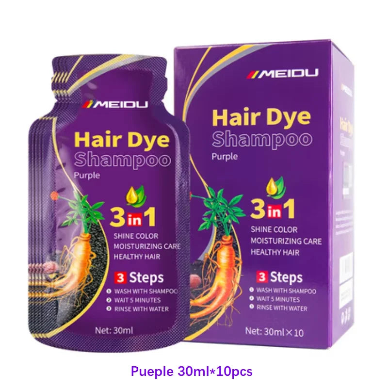 30ml 500ml 3-in-1 Quick Hair Dye Shampoo Natural Black Herbal Hair Dye Moisturizing Mild Hair Dye Conditioner Hair Care Products