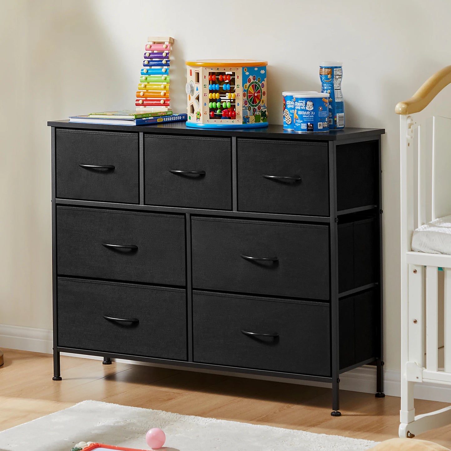 JHK Dresser Storage Cabinet With Fabric Drawers Bedroom