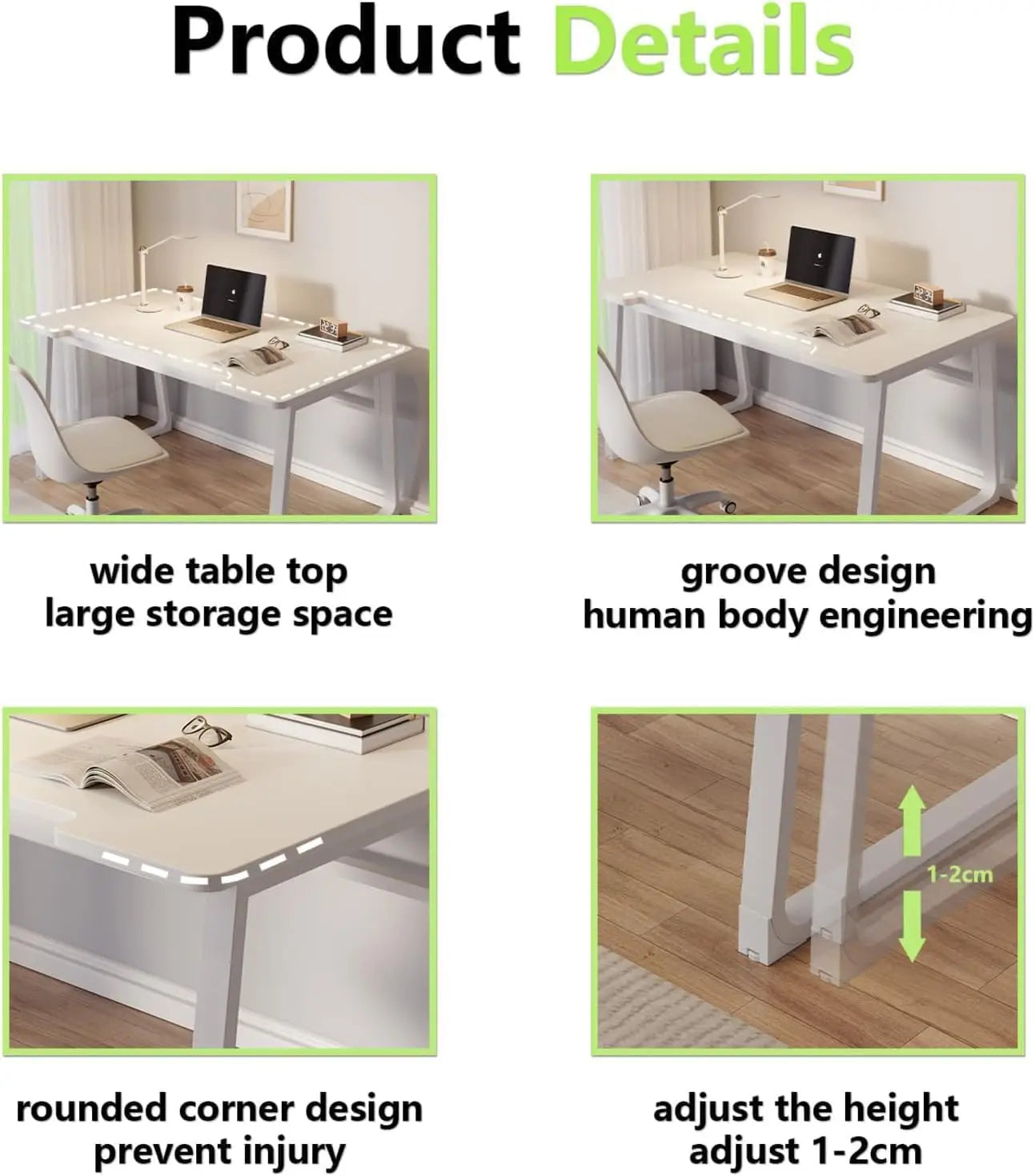 Small Computer Desk 39.4 Inch Modern Desk for Bedroom Student Office Table