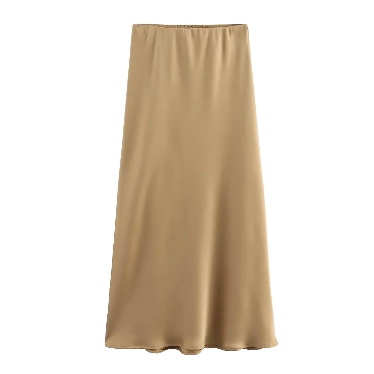 Willshela 2024 Black Satin Skirt Women's High Waist Elegant Long Midi Skirt for Office Fashion