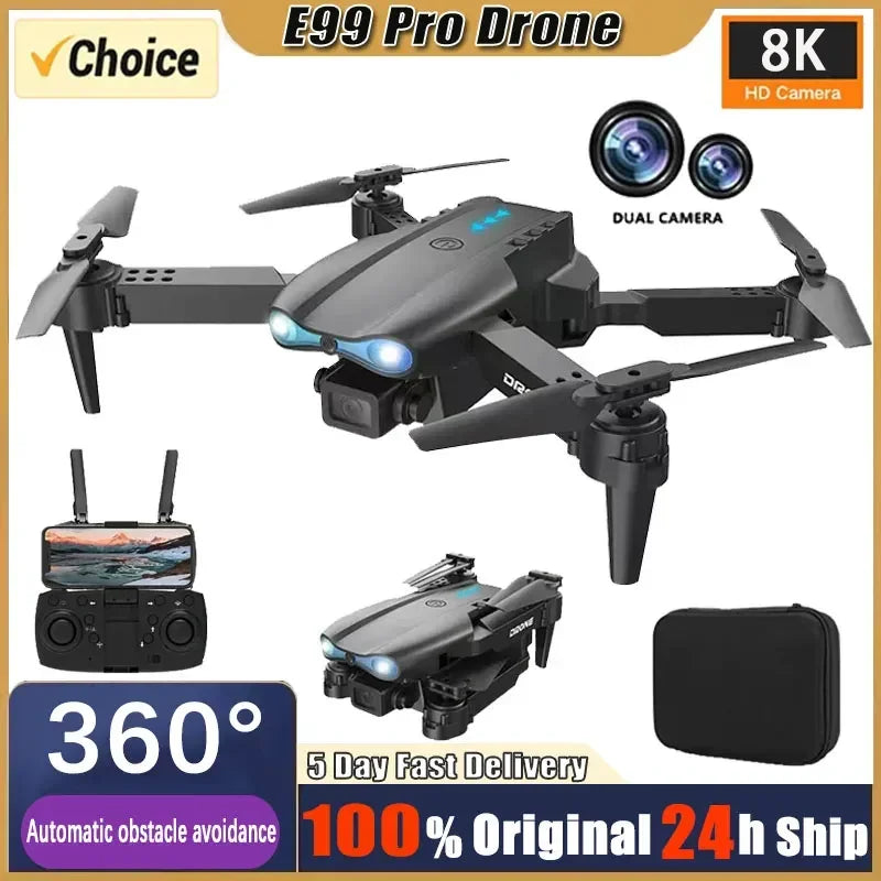 New E99 Pro Drone GPS Professional 8K HD Camera FPV 5G Wifi Brushless Motor Foldable RC Quadcopter Obstacle Avoidance