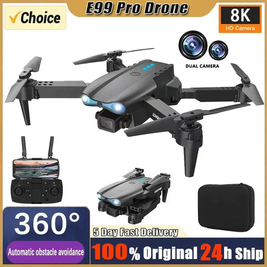 New E99 Pro Drone GPS Professional 8K HD Camera FPV 5G Wifi Brushless Motor Foldable RC Quadcopter Obstacle Avoidance
