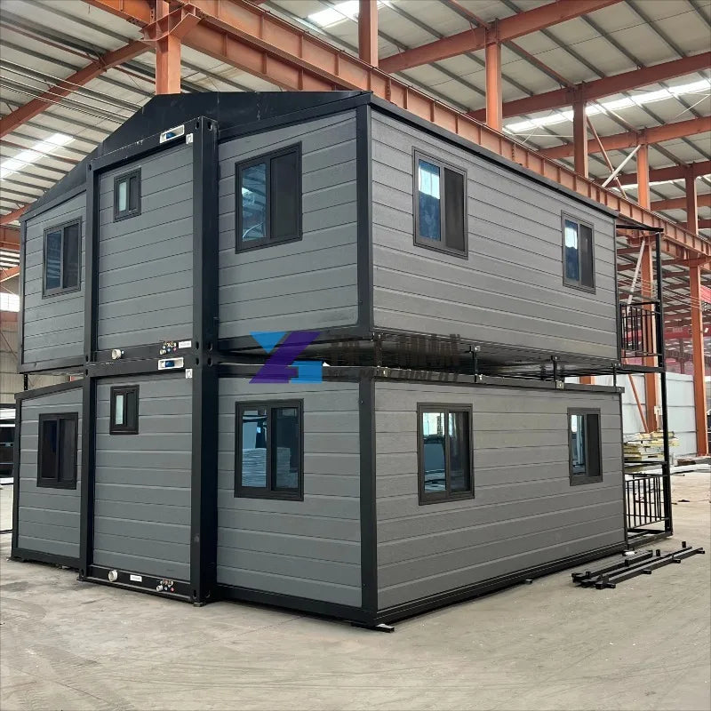 Hurricane Best Steel Two Story Container House Double Story 30ft 40ft Expandable Container Homes