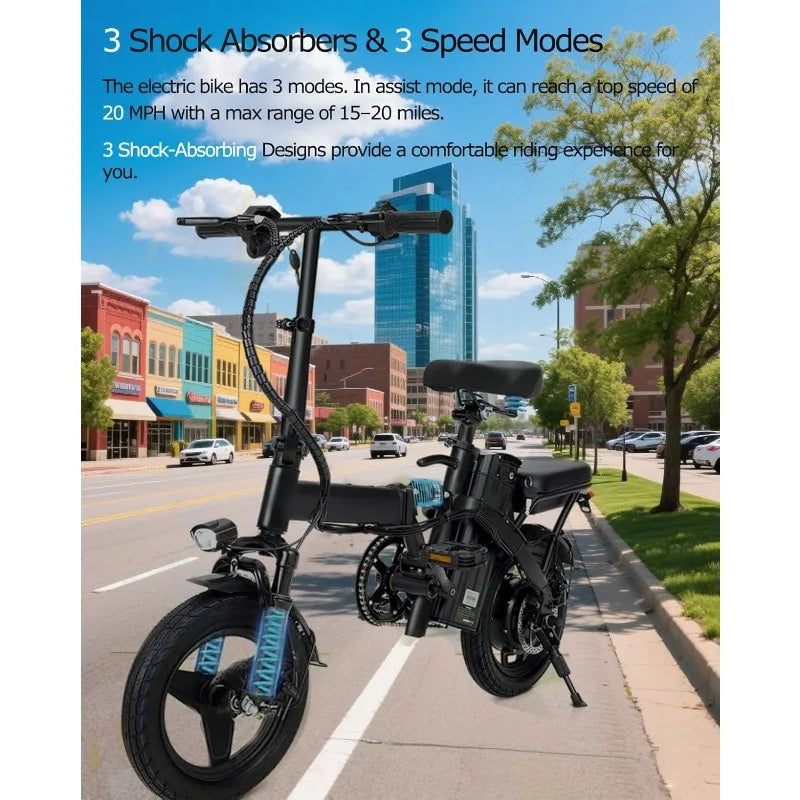 Samson Shopping 25 Foldable Electric Bike For Adults 500W