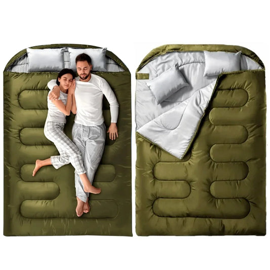 220 x 150 CM Ultralarge Double Person Sleeping Bag 2700g Filling White Hollow Cotton Cold Weather Comfortable Outdoor Camp