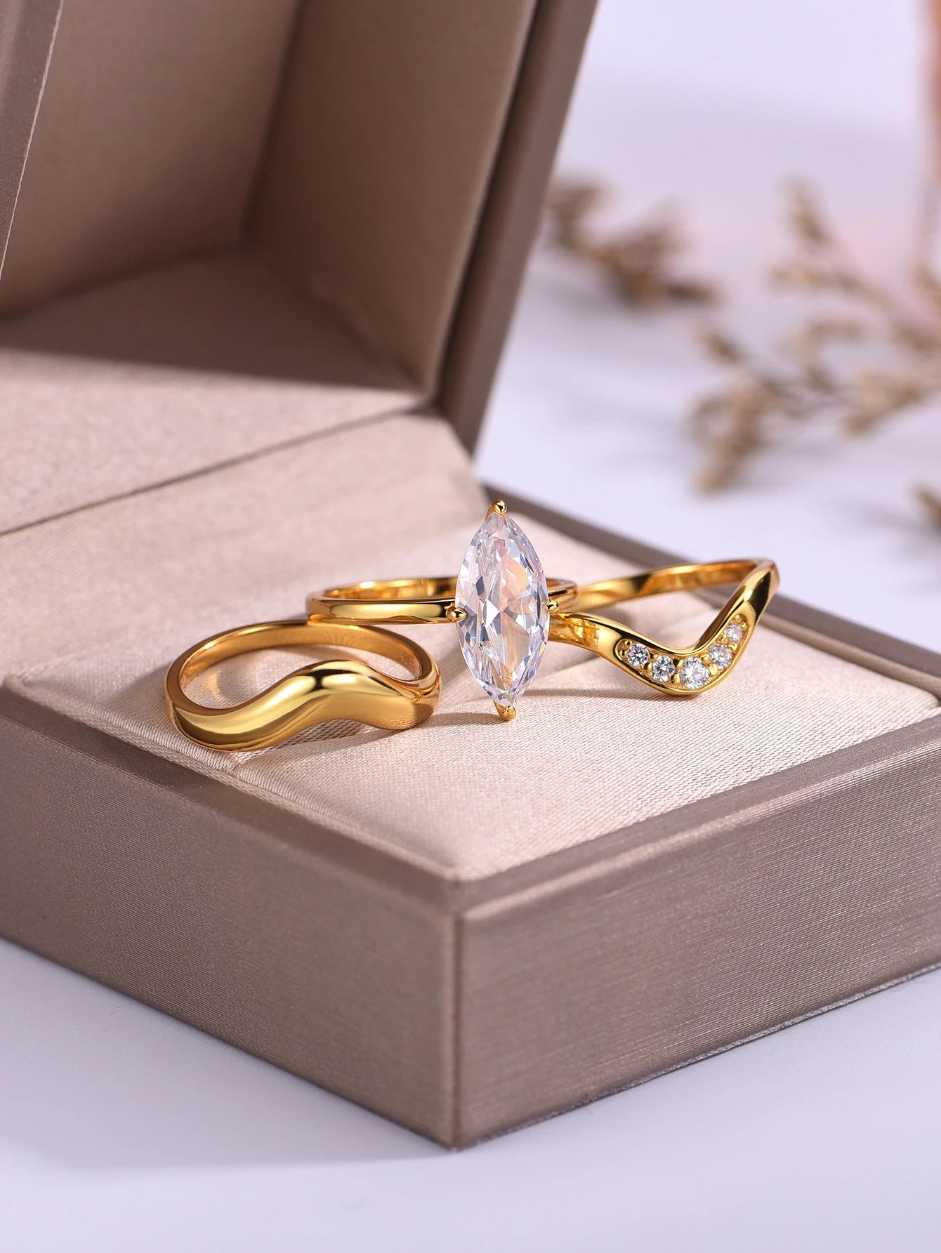 S925 Sterling Silver 3CT Marquise Moissanite Ring Fine Jewelry Suitable for Gift Giving Personalized Fashion Birthday Gift