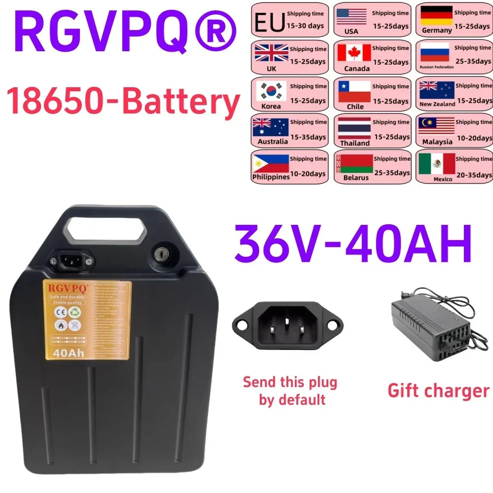 Air Fast Transportation 36V 100AH 18650 Lithium Battery Pack Suitable for Motors Below 3000W