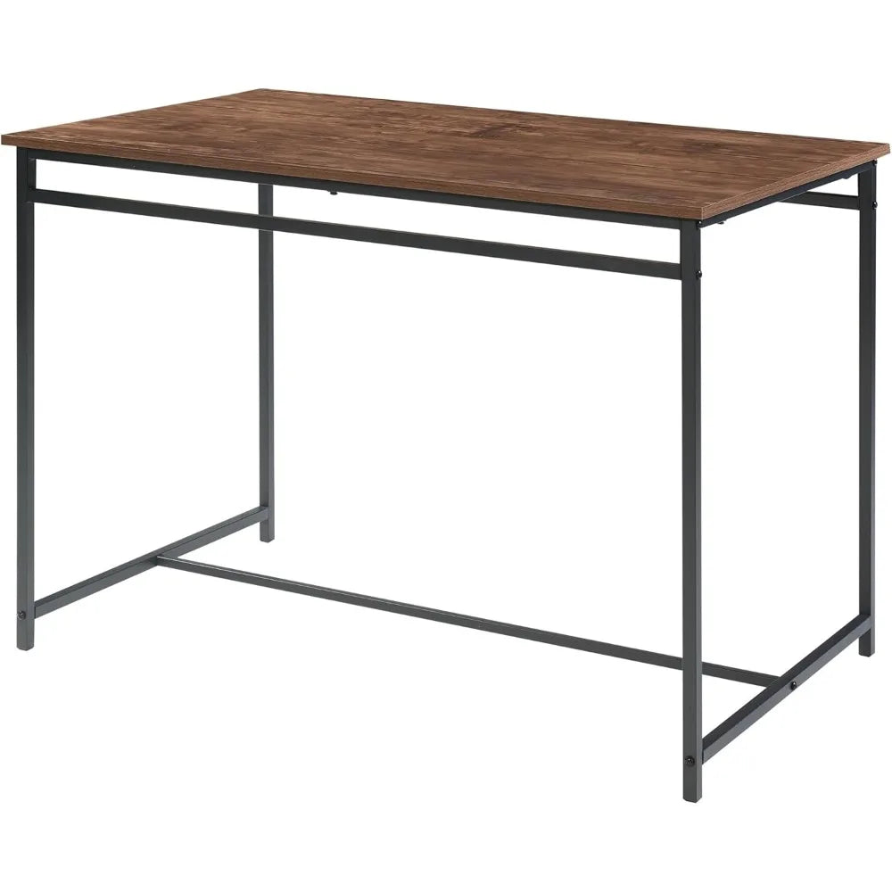3 Piece Dining Room Table Set 43 Inch Kitchen Table with Two Benches Breakfast Table Top Metal Frame