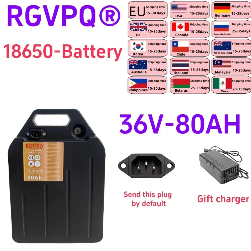 Air Fast Transportation 36V 100AH 18650 Lithium Battery Pack Suitable for Motors Below 3000W