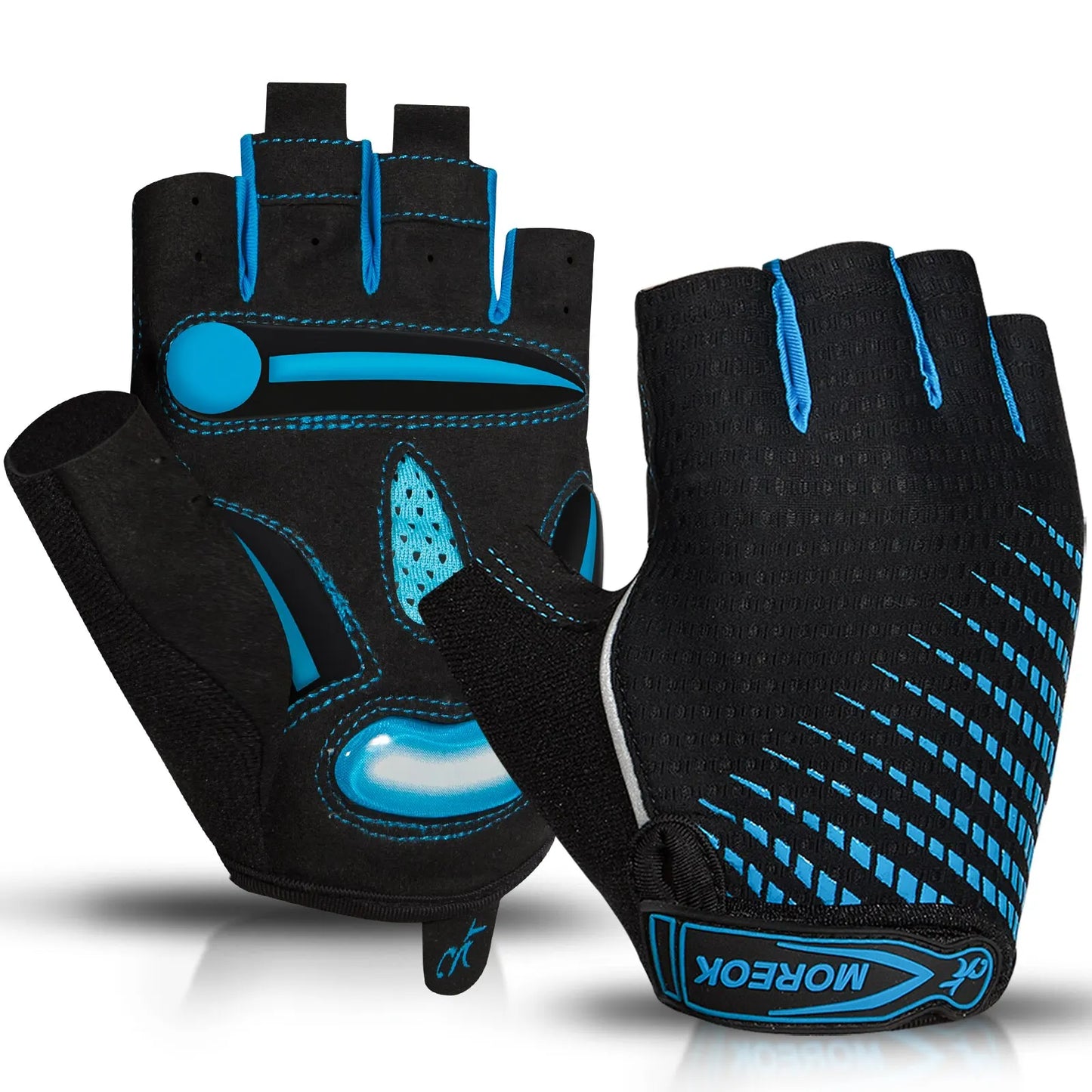 Moreok Cycling Gloves Breathable Bicycle Gloves with 5mm Gel Pads Non Slip Mountain Bike Gloves for Men and Women