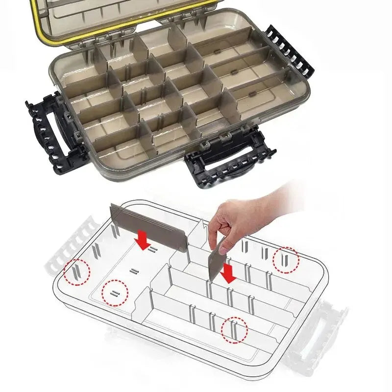Large Capacity Waterproof Fishing Tackle Box Fishing Accessories Tool Storage Box Fish Hook and Fake Bait Storage Box
