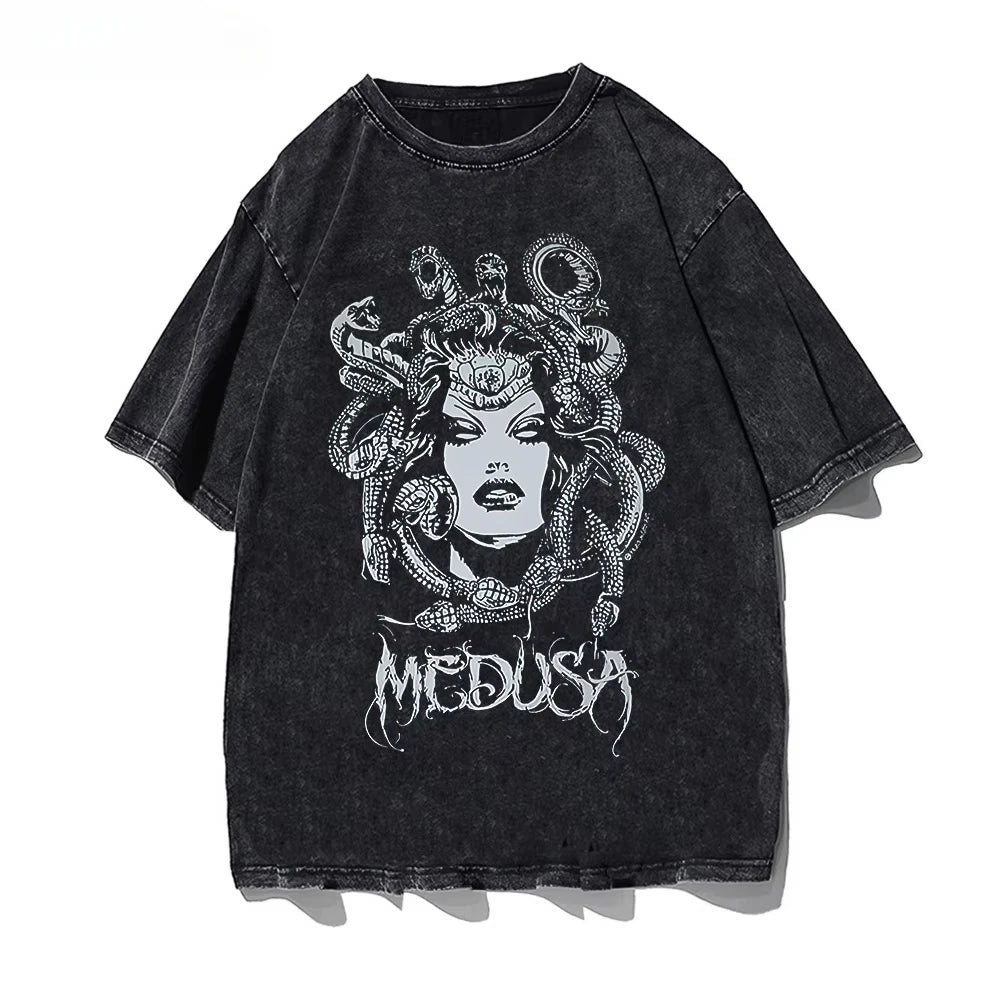 Oversized Loose Washed Cotton T Shirt for Men and Women Summer