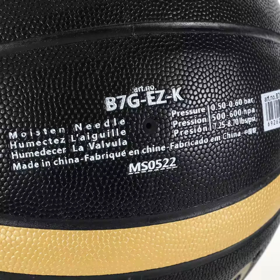 Molten Size 5 6 7 Basketball EZK Black Gold PU Outdoor Indoor Balls for Women Youth Men Match Training