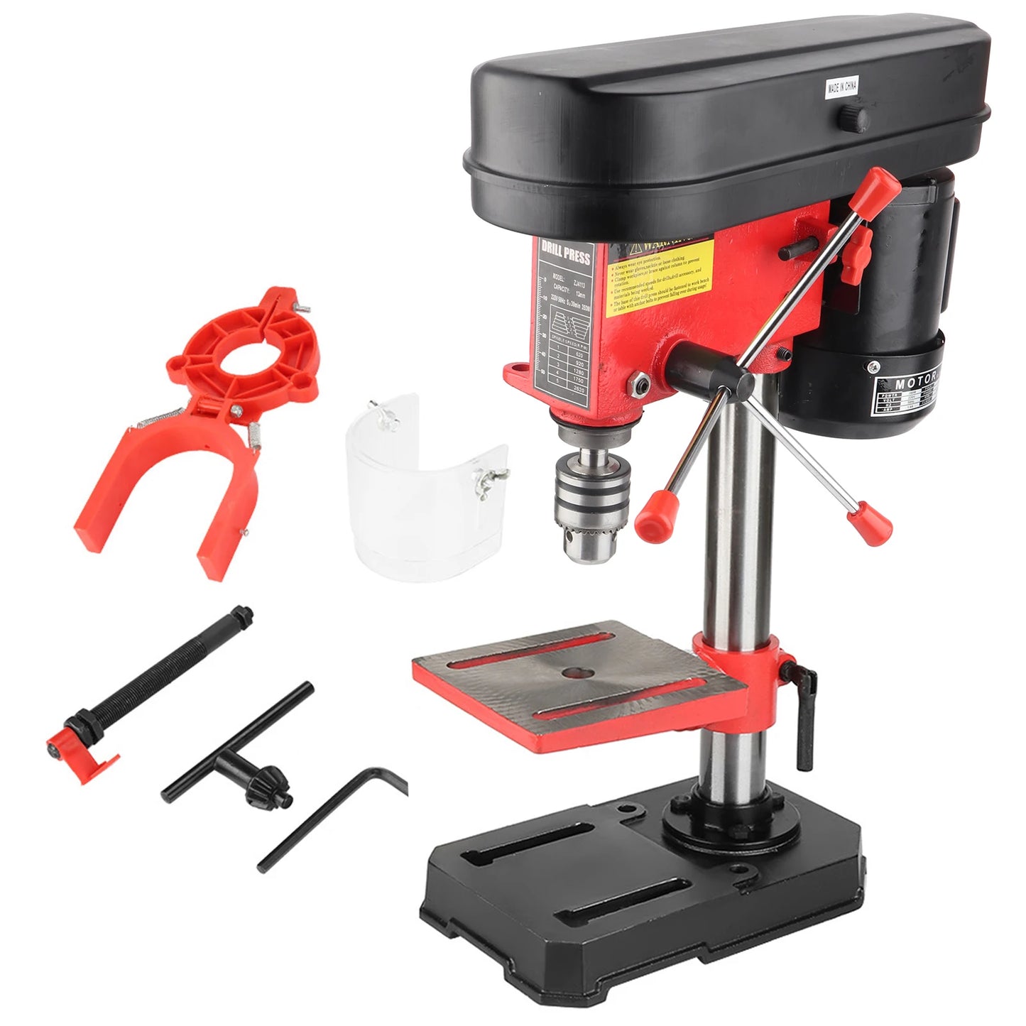 Mini Bench Drill Press Stand 350W 5 Speed Adjustable Workbench Machine