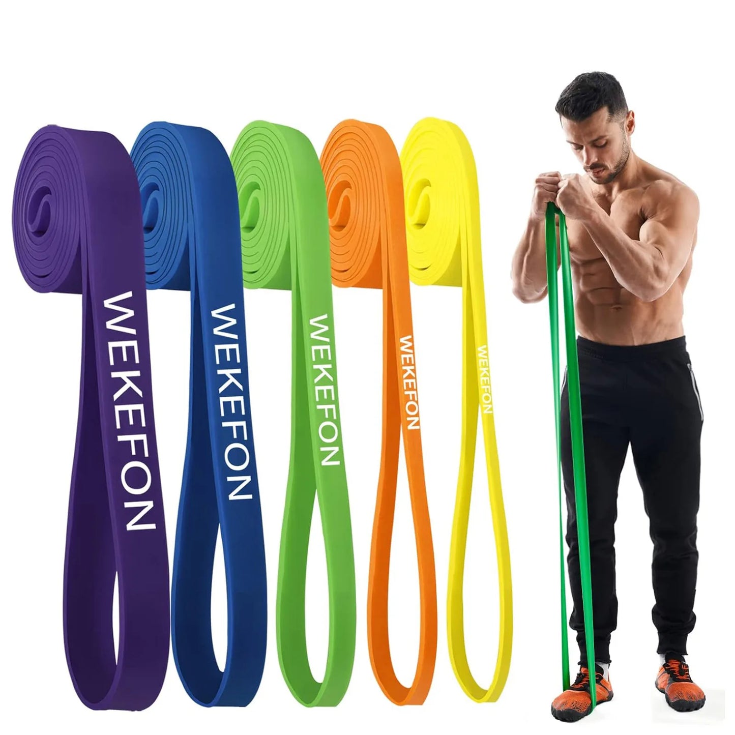 Resistance Bands Set of 5 Pull Up Assist Bands Stretch Resistance Band Mobility Band Powerlifting Exercise Bands for Strength Training