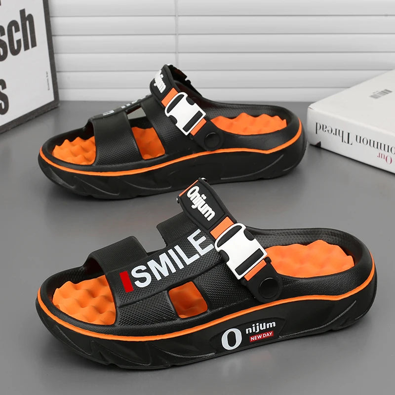 2025 New Men's Massage Slippers Indoor Outdoor Sandals Comfortable Soft Slides Clogs Casual Shoes