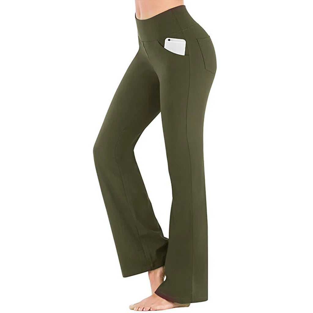 Ogilvy Mather Elegant Women's Palazzo Flared Wide Leg High Waist Career Trousers