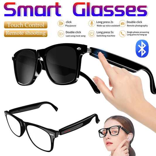 Outdoor Smart BT Glasses AI Voice Assistant Glasses Open Ear Sound Mic and Speakers Sport Glasses Touch Control Sunglasses