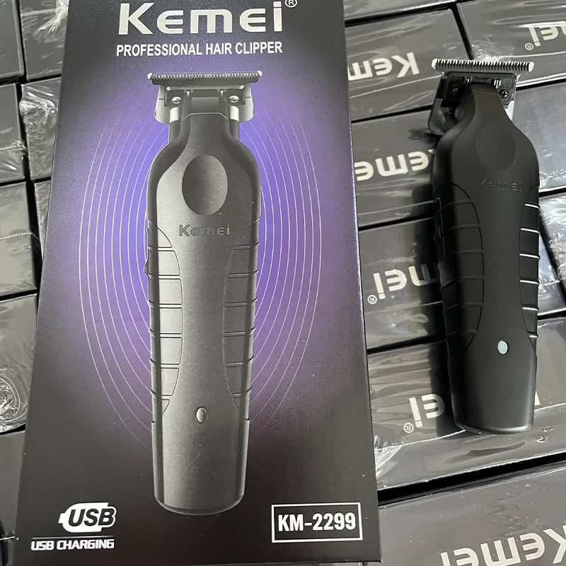 Kemei 2299 Cordless Hair Trimmer Zero Gapped Carving Clipper Professional Electric Hair Cutting Machine