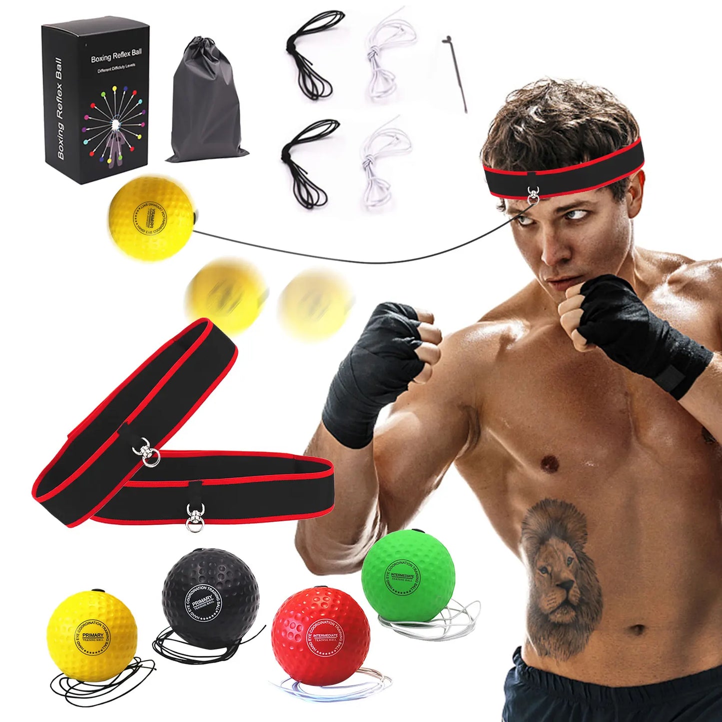 Boxing Reflex Ball Head-mounted Fighting Speed Sanda Training Boxing Reflex Ball Home Fitness Exercise Boxing Equipment Accessor